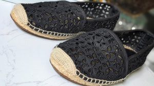 Michael Kors Black Jute Espadrilles Loafer Shoes sz9