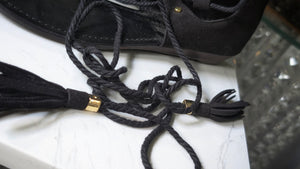 Aldo Black Velour Gladiator Sandals sz8