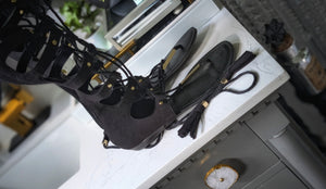Aldo Black Velour Gladiator Sandals sz8