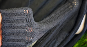 Reitmans Black Mesh Cardigan Sweater LG-XL
