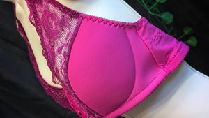 Nula Lift Pink Front Clip Lace Bra XL
