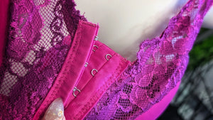 Nula Lift Pink Front Clip Lace Bra XL