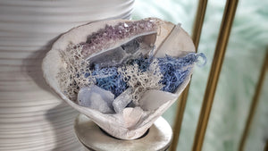 Amethyst, Quartz, Selenite & Blue Lace Agate Seashell