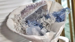Amethyst, Quartz, Selenite & Blue Lace Agate Seashell