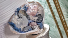 Load image into Gallery viewer, Angel Aura Crackle Quart Crystal &amp; Artificial Moss in Seashell
