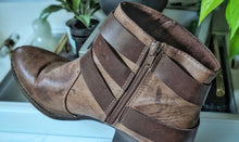 Load image into Gallery viewer, Blowfish Tan Vegan Leather Western Buckle Ankle Boots 9/9.5
