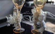 Load image into Gallery viewer, Custom Crafted Skull Halloween Party Glasses x2 (fun candle holders)
