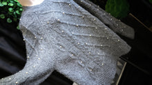 Load image into Gallery viewer, Devoted Grey Cable Knit &amp; Pearl  Sweater XL-1X
