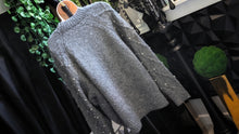 Load image into Gallery viewer, Devoted Grey Cable Knit &amp; Pearl  Sweater XL-1X
