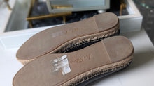 Load image into Gallery viewer, Sam Edelman Black Leather Espadrille Jute Loafer Shoes Flats sz7
