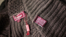 Load image into Gallery viewer, &quot;Feelings&quot; Brown Cable Knit Sweater Cardigan LG NEW
