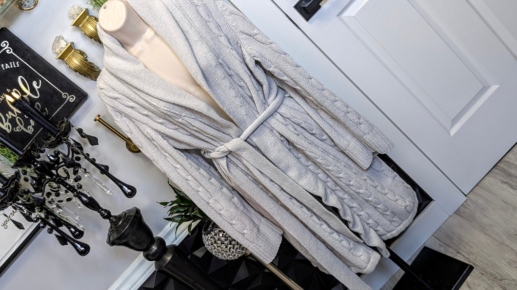 Grey Cable Knit Bath Robe LG-XL