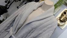 Load image into Gallery viewer, Grey Cable Knit Bath Robe LG-XL
