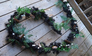 Black Christmas Garland w/Greenery