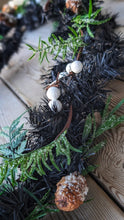 Load image into Gallery viewer, Black Christmas Garland w/Greenery
