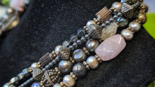 Load image into Gallery viewer, Rare Vintage Gemstone Pearl Crystal Necklace
