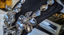 Load image into Gallery viewer, Smoked Faceted Lucite Glass Chunky Flower Necklace
