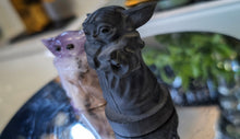 Load image into Gallery viewer, 2&quot; Obsidian &amp; Amethyst Crystal Yoda Set
