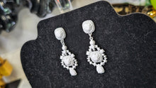 Load image into Gallery viewer, Ornate White Baroque Victorian Earrings
