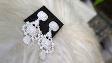 Load image into Gallery viewer, Ornate White Baroque Victorian Earrings

