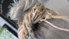 Load image into Gallery viewer, Natural Tan &amp; Pink Dread Lock Hair Bun (wig not included)
