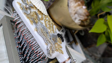 Load image into Gallery viewer, Custom Made Lace &amp; Seashell Hair Paddle Brush
