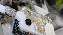Load image into Gallery viewer, Custom Made Lace &amp; Seashell Hair Paddle Brush
