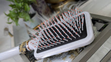 Load image into Gallery viewer, Custom Made Lace &amp; Seashell Hair Paddle Brush
