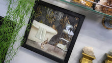 Load image into Gallery viewer, Black &amp; Gold Etched Clawfoot Tub Glass Wall Art
