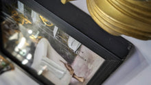 Load image into Gallery viewer, Black &amp; Gold Etched Clawfoot Tub Glass Wall Art
