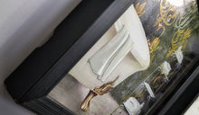 Load image into Gallery viewer, Black &amp; Gold Etched Clawfoot Tub Glass Wall Art
