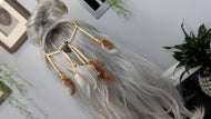 Handmade YOUTH Adjustable Feather Beaded Heart Headband
