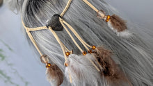 Load image into Gallery viewer, Handmade YOUTH Adjustable Feather Beaded Heart Headband
