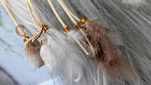 Load image into Gallery viewer, Handmade YOUTH Adjustable Feather Beaded Heart Headband
