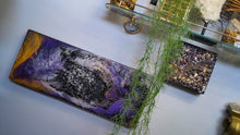 Load image into Gallery viewer, Wood Canvas Epoxy Resin Moonstone Crystal "SPACE" Art Piece
