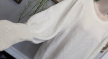 Load image into Gallery viewer, Sam &amp; Jess Ivory White Lantern Sleeve Sweater SM-MD
