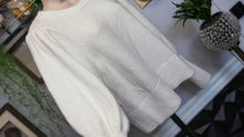 Load image into Gallery viewer, Sam &amp; Jess Ivory White Lantern Sleeve Sweater SM-MD
