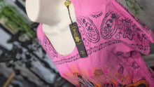 Load image into Gallery viewer, Christian Audigier Pink Rose &amp; Cross Rhinestone Accent Dress XL NWT
