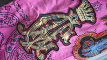 Load image into Gallery viewer, Christian Audigier Pink Rose &amp; Cross Rhinestone Accent Dress XL NWT
