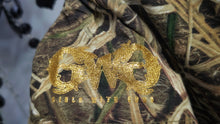 Load image into Gallery viewer, Girls with Guns Camo &amp; Gold Glitter Graphic Tee XL
