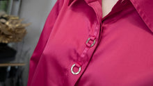 Load image into Gallery viewer, Lana Lee Hot Pink Satin Bling Dress Shirt sz10
