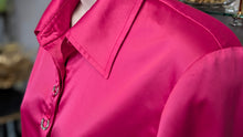 Load image into Gallery viewer, Lana Lee Hot Pink Satin Bling Dress Shirt sz10
