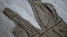 Load image into Gallery viewer, Ted Baker Olive Gessie Plunge Bathing Suit SM
