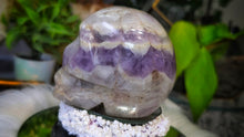Load image into Gallery viewer, 3.5" Dogtooth Dream Chevron Amethyst Crystal Skull

