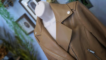 Load image into Gallery viewer, Michael Kors Caramel Pu Leather Moto Jacket
