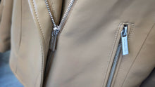 Load image into Gallery viewer, Michael Kors Caramel Pu Leather Moto Jacket
