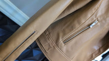Load image into Gallery viewer, Michael Kors Caramel Pu Leather Moto Jacket
