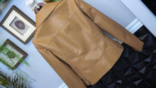 Load image into Gallery viewer, Michael Kors Caramel Pu Leather Moto Jacket
