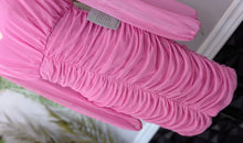 Load image into Gallery viewer, Love X Design Barbie Pink Rouched Sheer Sleeve Dress SM NWT
