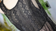 Load image into Gallery viewer, Rebellion Black Lace Sheer Tank Top Blouse LG
